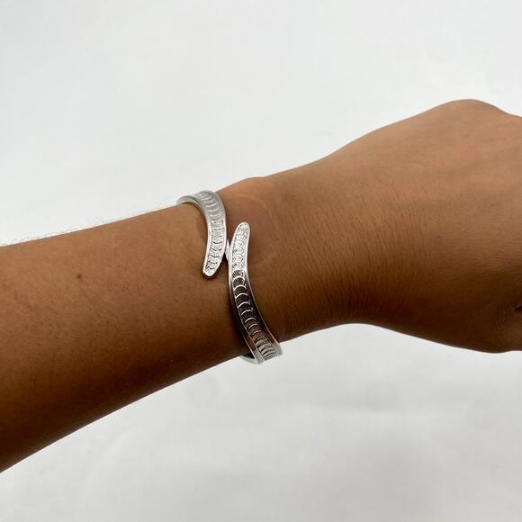 Vintage Monet Silver cuff bracelet - Picture 2 of 4